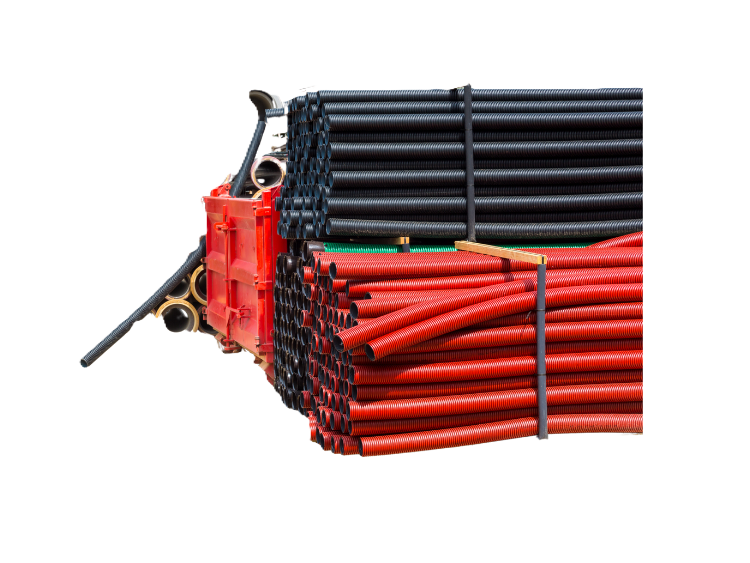 Red and black hoses