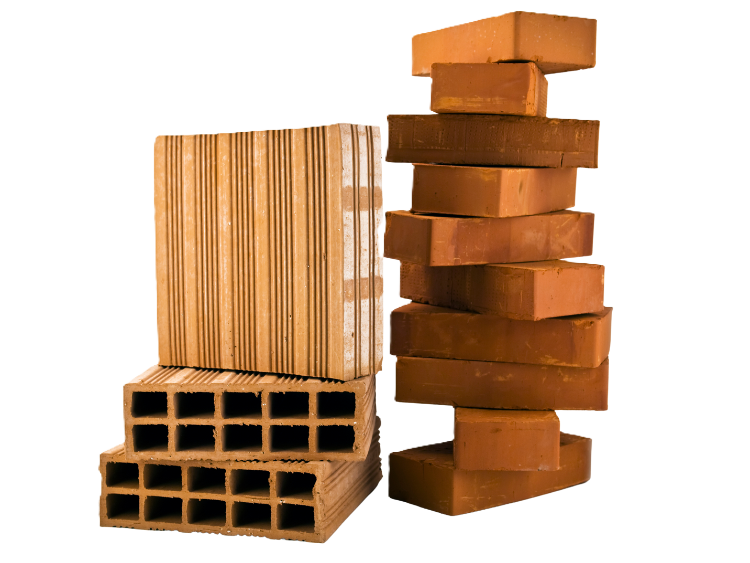 Two stacks of bricks arranged